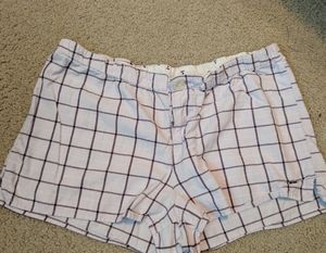 Light purple plaid sleep Shorts / pajamas - medium - Boxer Shorts